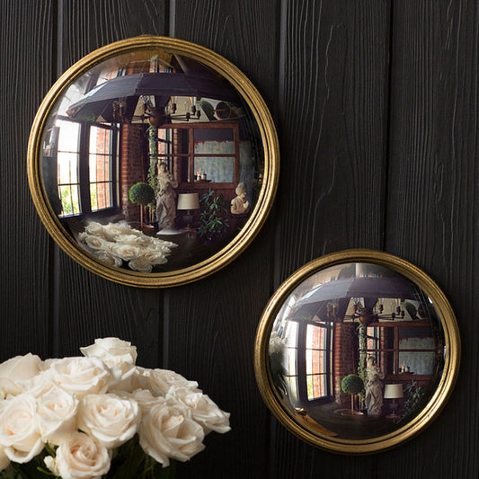 Gold Leaf Convex Mirror