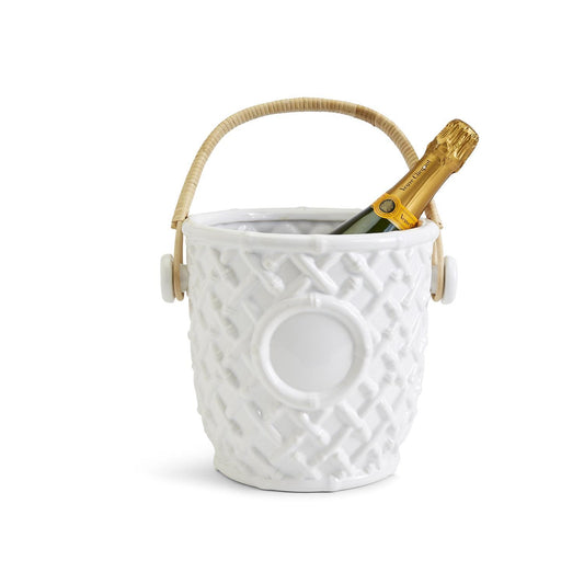 Sagaponack Bamboo Fretwork Champagne/Wine Chiller with Bamboo Handle