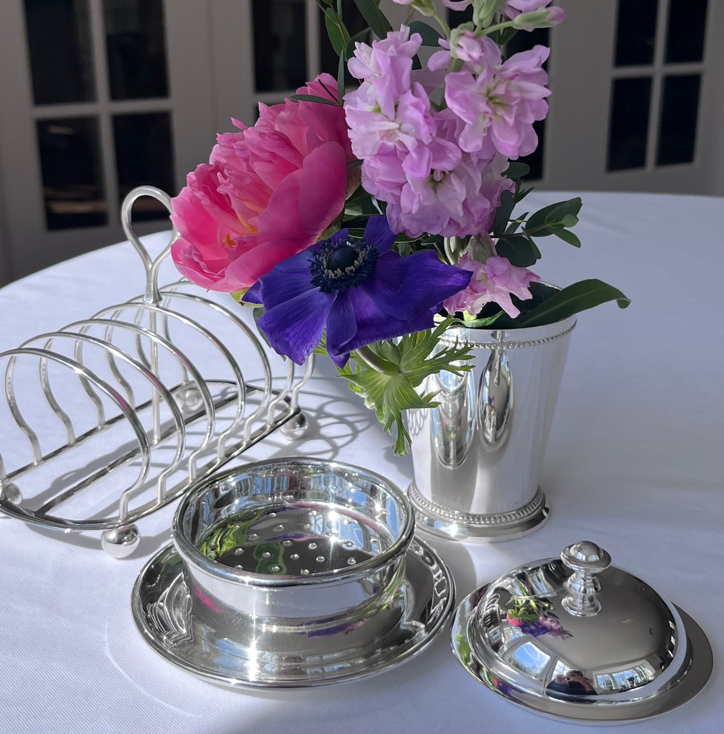 Hôtel Silver - Vintage Butter Dish With Pierced Drain & Dome Lid