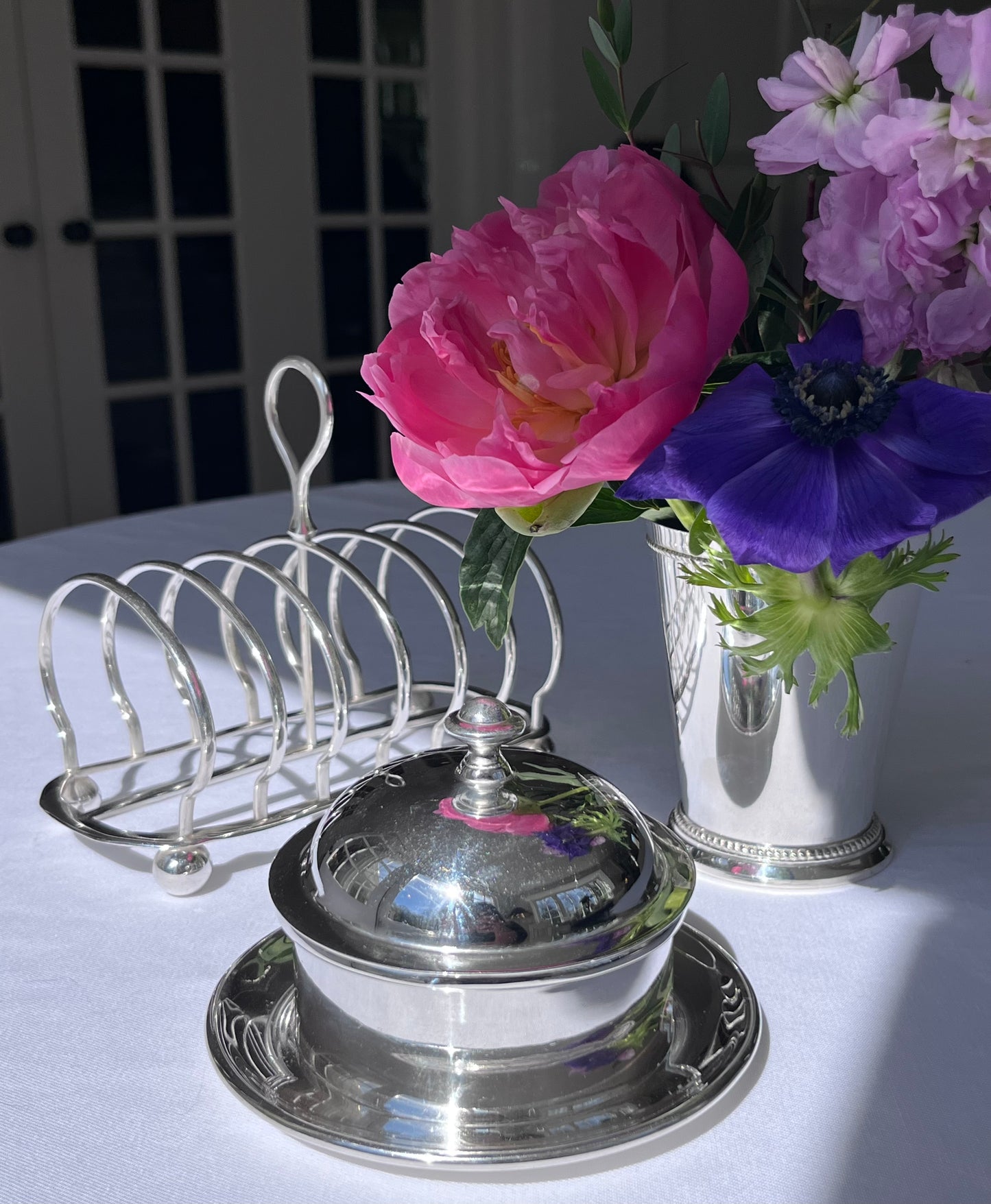 Hôtel Silver - Vintage Butter Dish With Pierced Drain & Dome Lid