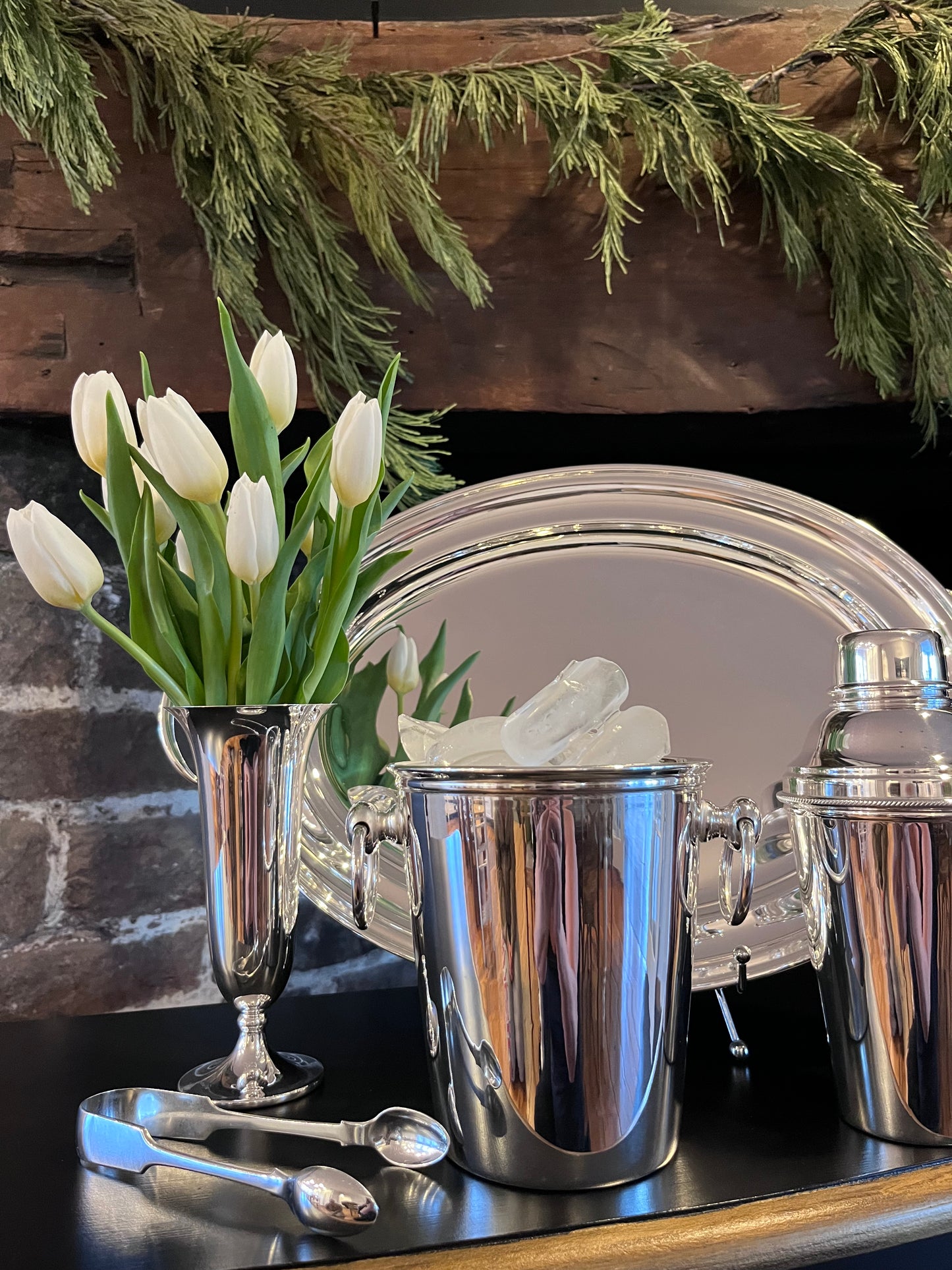 Hôtel Silver - Vintage Ice Bucket With Ring Handles