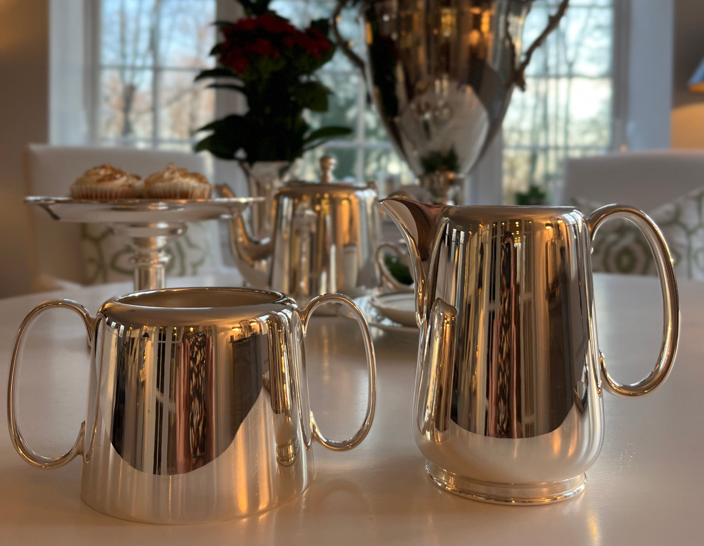 Hôtel Silver - Vintage Cream & Sugar Set