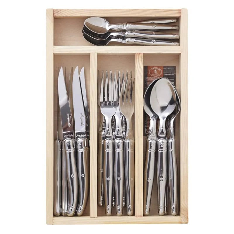 Laguiole Jean Dubost 24-Piece Stainless Steel Everyday Flatware Set