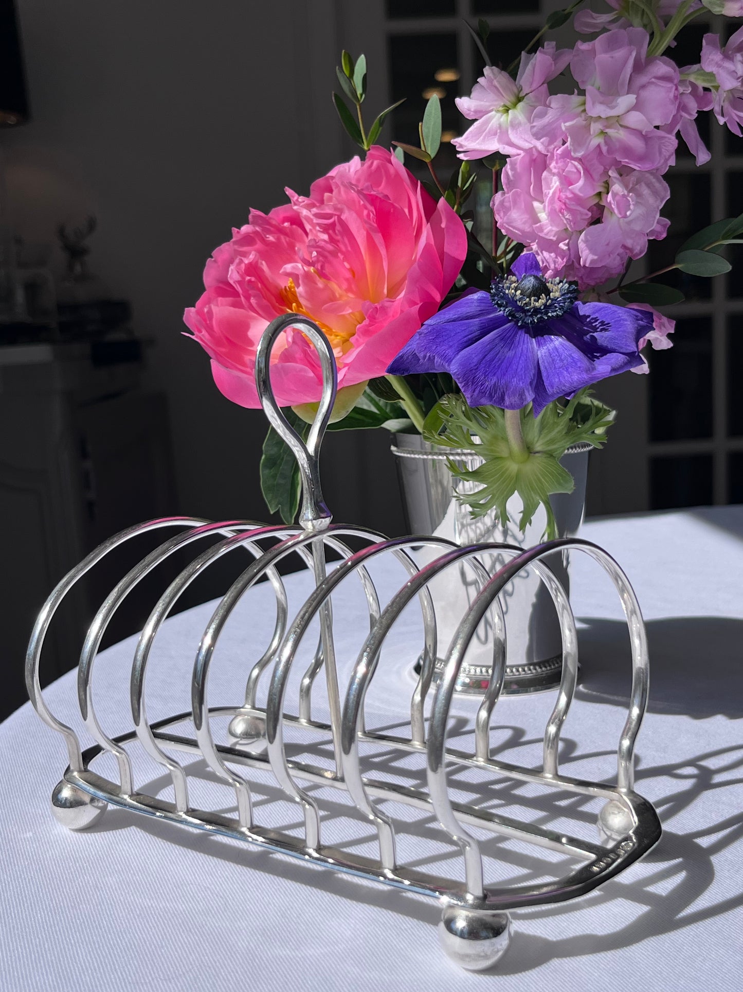 Hôtel Silver - Vintage Toast Rack, Large 6-Slice With Bun Feet